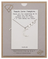 Quinnlyn & Co. 3 Stars and Crescent Moon Pendant Necklace, Teacher's Day Appreciation Gifts with Inspirational Quote on Greeting Card