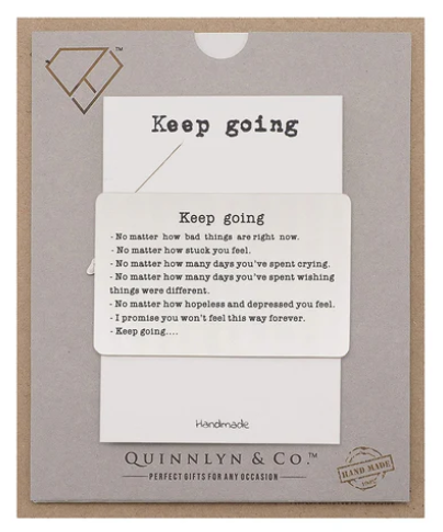 Quinnlyn & Co. Clive Engraved Keep Going Wallet Card, Birthday Gifts for Special Someone, Gifts for Men with Inspirational Message