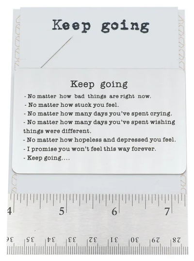 Quinnlyn & Co. Engraved Keep Going Wallet Card, Birthday Gifts for Special Someone, Gifts for Men with Inspirational Message