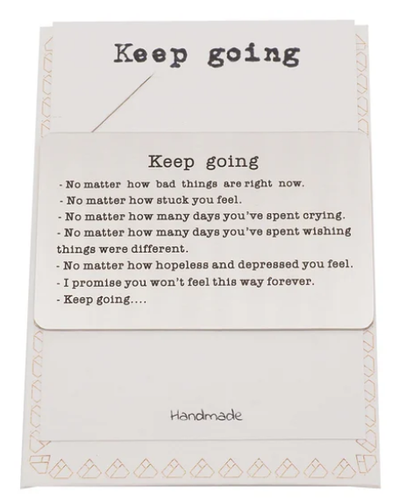 Quinnlyn & Co. Engraved Keep Going Wallet Card, Birthday Gifts for Special Someone, Gifts for Men with Inspirational Message