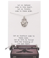 Quinnlyn & Co. Hamsa Bird Pendant Necklace, Handmade Gifts for Women with Inspirational Quote on Greeting Card