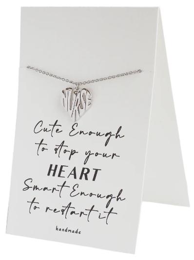 Quinnlyn & Co. Heart Pendant Necklace, Nurse Gifts for Women with Greeting Card