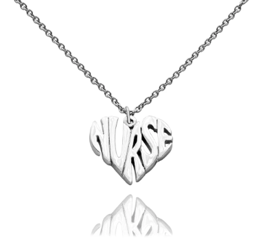 Quinnlyn & Co. Heart Pendant Necklace, Nurse Gifts for Women with Greeting Card