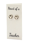 Quinnlyn & Co. Heart Stud Earrings, Teacher Appreciation Gift, Hypoallergenic for Women