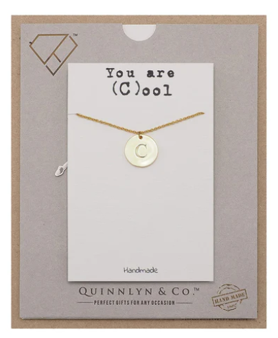 Quinnlyn & Co. Beatrix Initial D on Circle Plate Pendant Necklace, Letter Necklace, Birthday Gifts for Women …