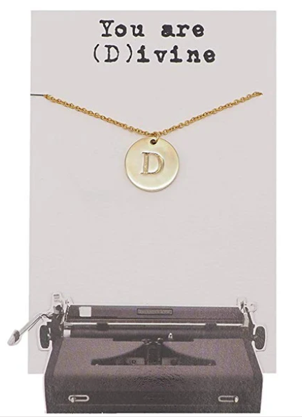 Quinnlyn & Co. Beatrix Initial D on Circle Plate Pendant Necklace, Letter Necklace, Birthday Gifts for Women …