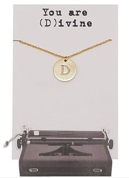 Quinnlyn & Co. Beatrix Initial D on Circle Plate Pendant Necklace, Letter Necklace, Birthday Gifts for Women …