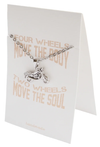 Quinnlyn & Co. Motorcycle Pendant Necklace for Women, Motivational Gifts Graduation Jewelry with Greeting Card, Silver Tone