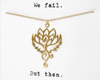 Quinnlyn & Co. Phoenix Flower Pendant Necklace in Gold Tone, Handmade Gifts for Women with Inspirational Quote on Greeting Card