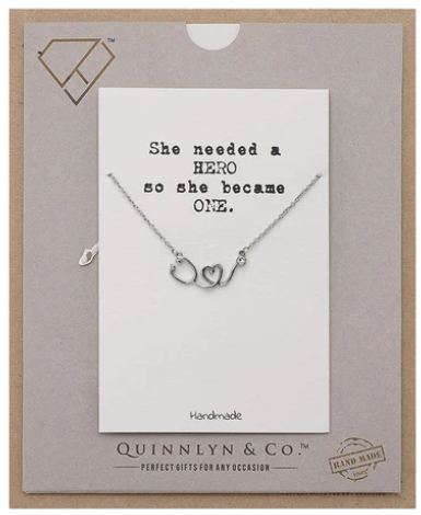 Quinnlyn & Co. Butterfly Pendant Necklace, Handmade Gifts for Women with Inspirational Quote on Greeting Card