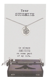 Quinnlyn & Co. Sun Pendant Necklace, Handmade Gifts for Women with Inspirational Quote on Greeting Card