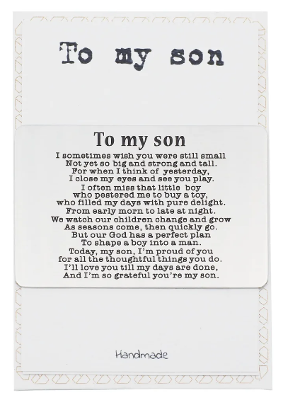 Quinnlyn & Co. To My Son Wallet Card, Inspirational Gifts for Son