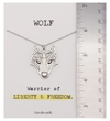 Quinnlyn & Co. Wolf Pendant Necklace, Handmade Gifts for Women with Inspirational Quote on Greeting Card