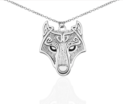 Quinnlyn & Co. Wolf Pendant Necklace, Handmade Gifts for Women with Inspirational Quote on Greeting Card