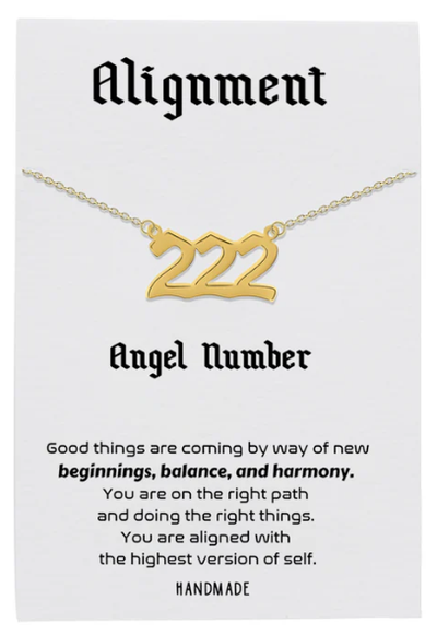 Quinnlyn & Co 222 and 444 Angel Pendant Necklace, Numerology-inspired Charm, Protection Gifts for Men and Women