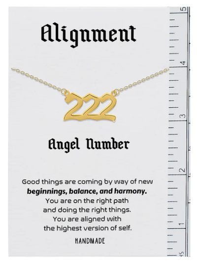 Quinnlyn & Co 222 and 444 Angel Pendant Necklace, Numerology-inspired Charm, Protection Gifts for Men and Women