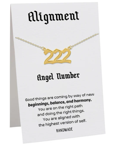 Quinnlyn & Co 222 and 444 Angel Pendant Necklace, Numerology-inspired Charm, Protection Gifts for Men and Women