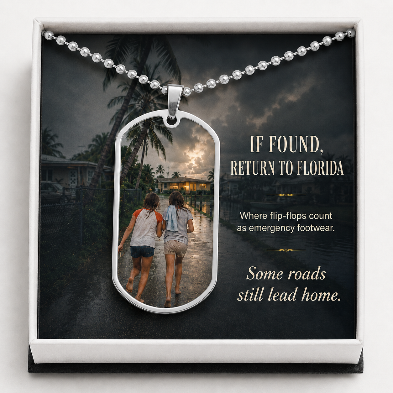 If Found, Return to Florida Dog Tag Necklace