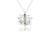 Auralyn Chakra Necklace Crystal Stones in Lotus Flower Infinity for Healing, Energy, Blossom New Beginnings, for Women, Silver Chain, Anti-Tarnish, Gift Ready Packaging, Handmade, USA Company, Samadhi
