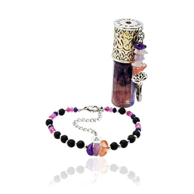 Scentual Stones Collection by Samahdee: Beaded Bracelets with Amethyst, Rose Quartz, Citrine & Organic Essential Oils for Tranquility, Love, and Prosperity - Aromatherapy Diffuser Jewelry for Men & Women