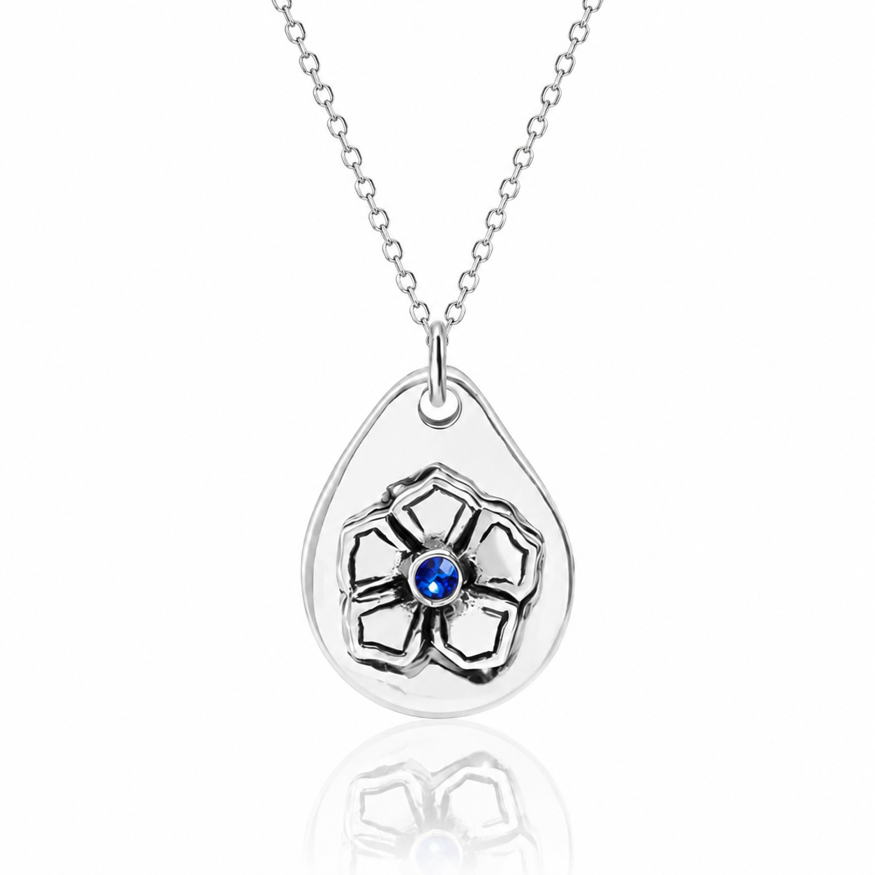 Milan Birthstone Necklaces Collection by Samahdee, Rings, Earrings: Handmade Flower Pendant with Colored Crystal - Gift for Mom, Daughter, BFF, Sister, Granddaughter, Niece