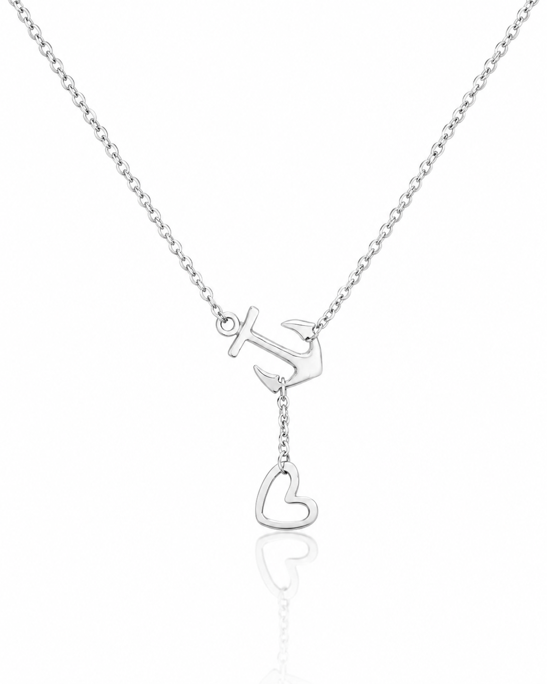 Hope Heart Lariat Anchor Necklace, Christian Jewelry, Sympathy Gifts