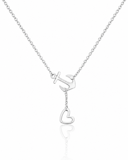 Hope Heart Lariat Anchor Necklace, Christian Jewelry, Sympathy Gifts