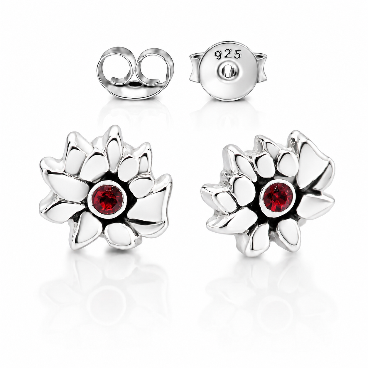 Milan Birthstone Necklaces Collection by Samahdee, Rings, Earrings: Handmade Flower Pendant with Colored Crystal - Gift for Mom, Daughter, BFF, Sister, Granddaughter, Niece