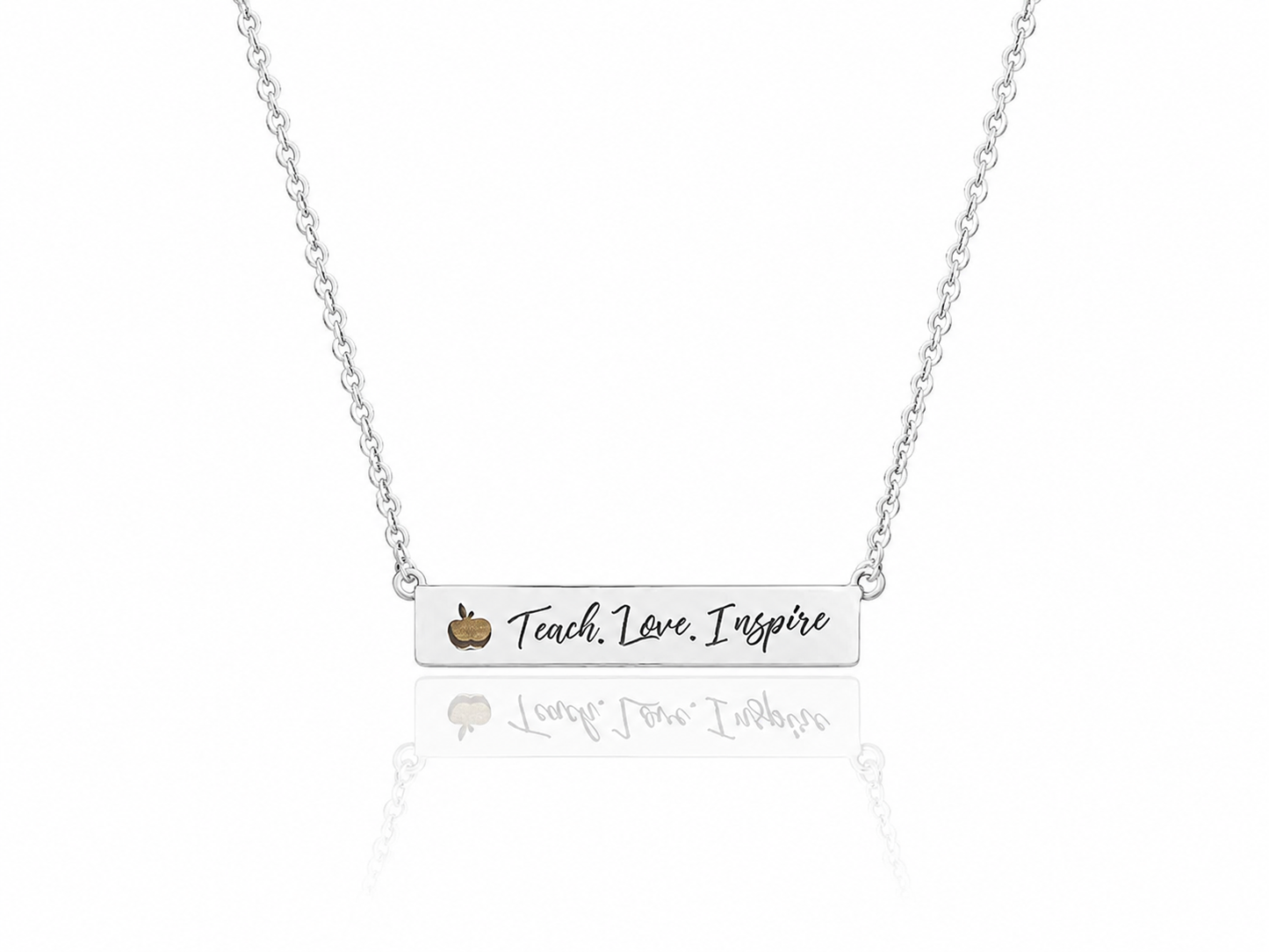 Summer Engraved Bar Necklace, Gifts for Teacher Appreciation, comes with Inspirational Quote