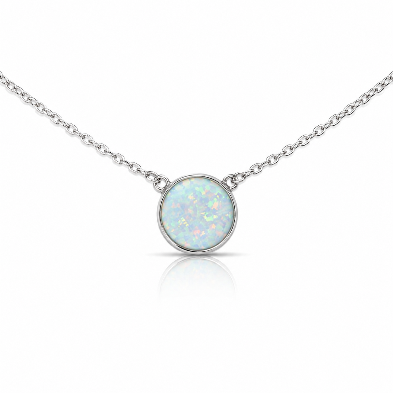 Quinnlyn & Co. White Opal Pendant Necklace, Handmade Gifts for Women with Inspirational Quote on Greeting Card