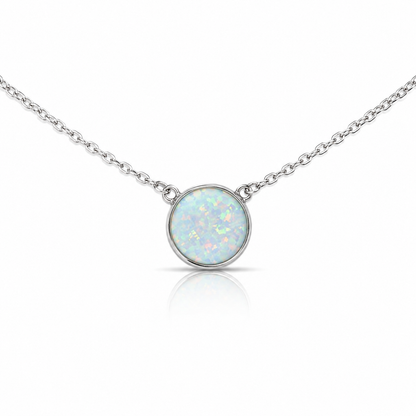 Quinnlyn & Co. White Opal Pendant Necklace, Handmade Gifts for Women with Inspirational Quote on Greeting Card