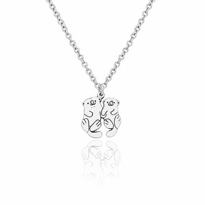 Kayden Mother and Son Otter Necklace with Inspirational Quote, Gifts for Mom