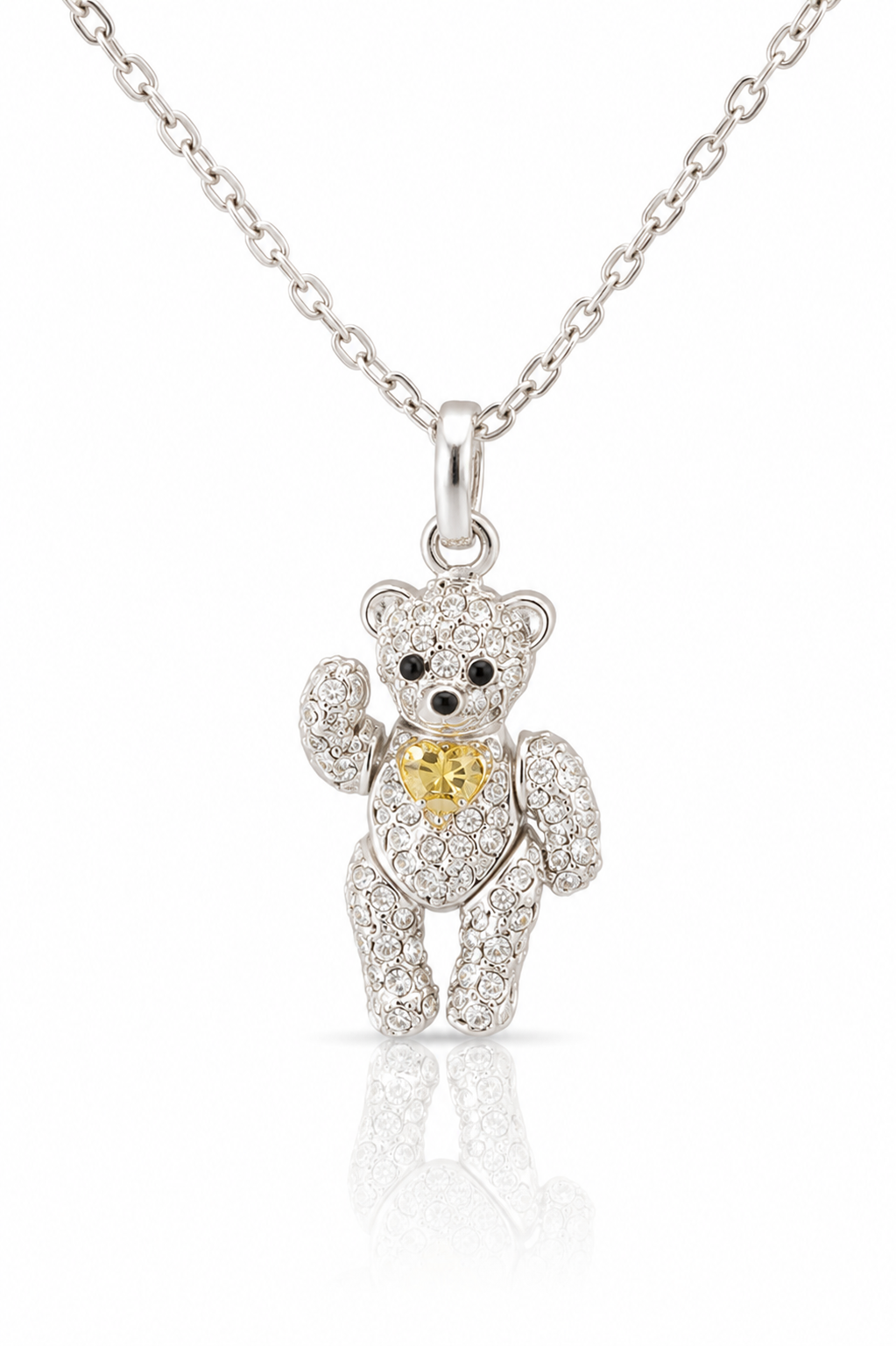 Vada Teddy Bear Pendant Necklace with Inspirational Greeting Card