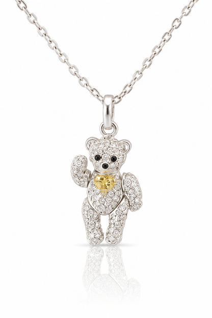 Vada Teddy Bear Pendant Necklace with Inspirational Greeting Card