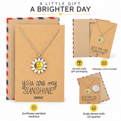 Finley You are My Only Sunshine Necklace for Women, Best Friend Gifts and Greeting Card