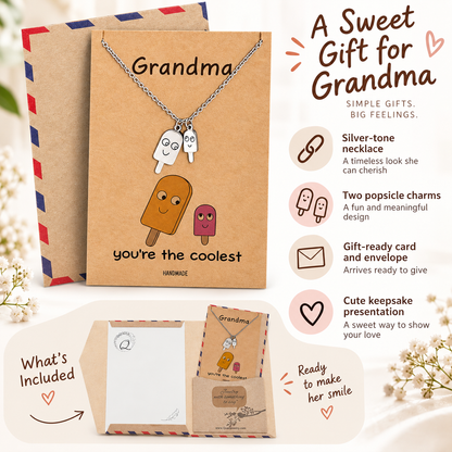 Icy Grandmother Necklace Funny Puns Gifts for Grandma, You're the Coolest
