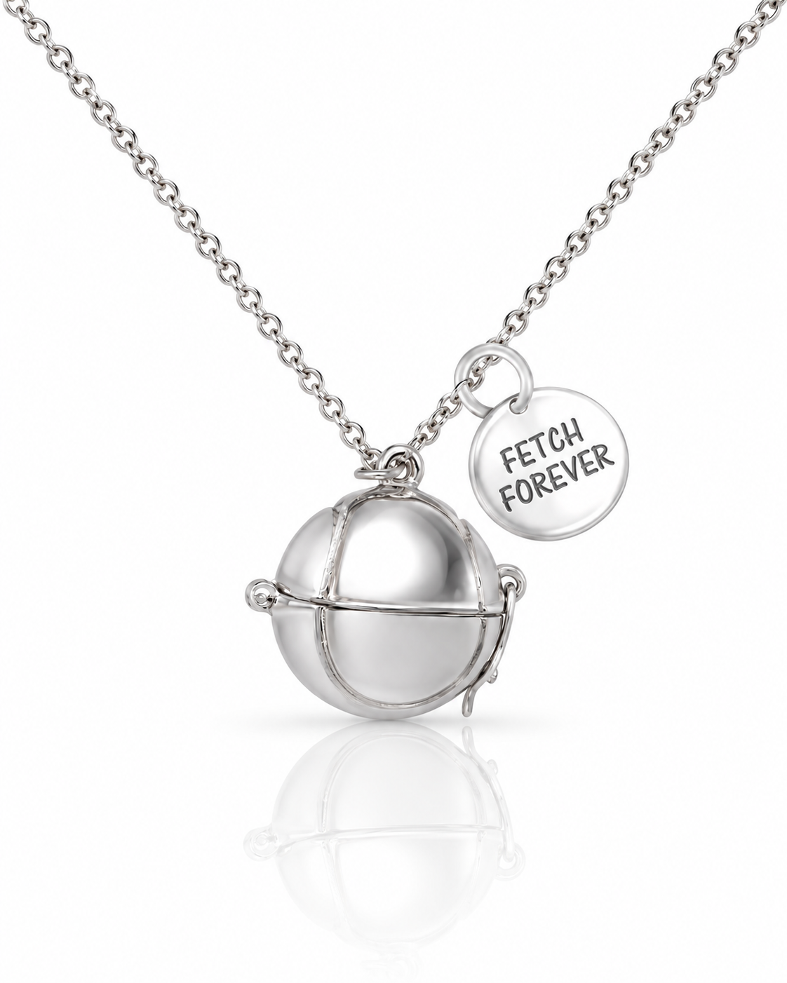 Catalina Tennis Ball Cremation Ash Holder Pendant Necklace, 100% Handmade - Silver Tone