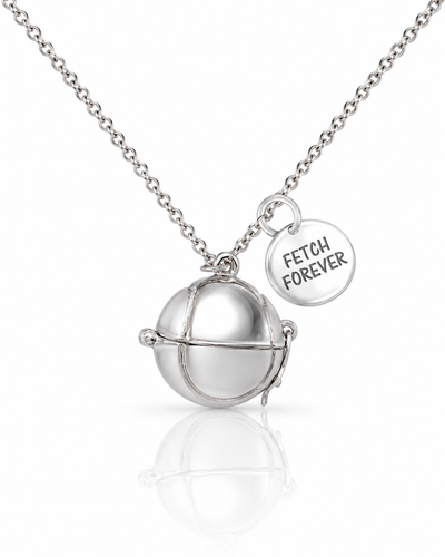 Catalina Tennis Ball Cremation Ash Holder Pendant Necklace, 100% Handmade - Silver Tone