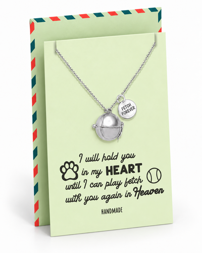 Catalina Tennis Ball Cremation Ash Holder Pendant Necklace, 100% Handmade - Silver Tone