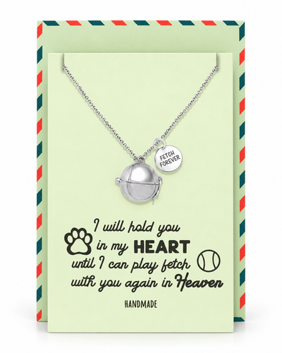 Catalina Tennis Ball Cremation Ash Holder Pendant Necklace, 100% Handmade - Silver Tone