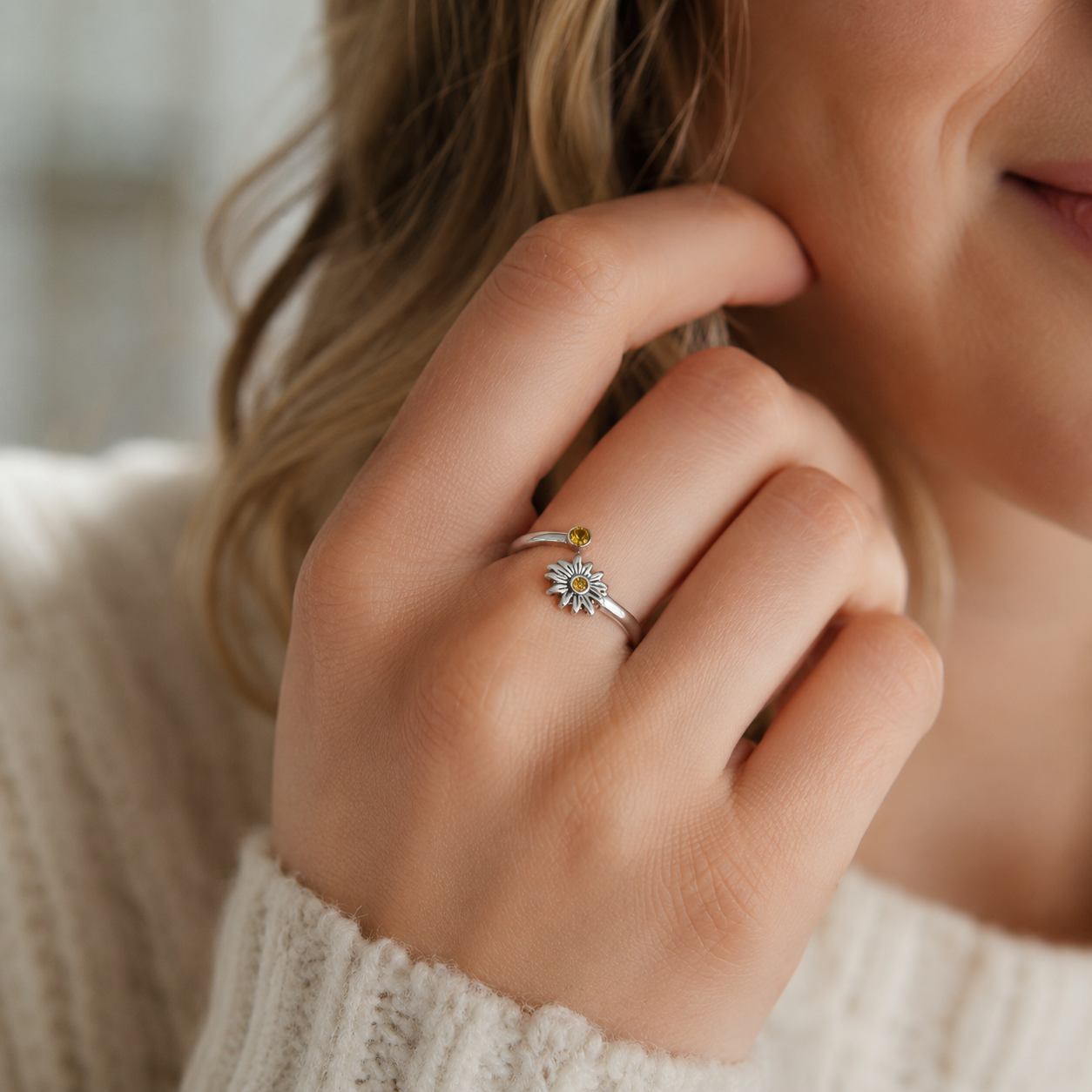 Milan Birthstone Necklaces Collection by Samahdee, Rings, Earrings: Handmade Flower Pendant with Colored Crystal - Gift for Mom, Daughter, BFF, Sister, Granddaughter, Niece
