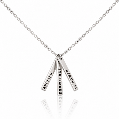 Quinnlyn & Co. 3 Bars Pendant Necklace, Teacher's Day Appreciation Gifts with Inspirational Quote on Greeting Card
