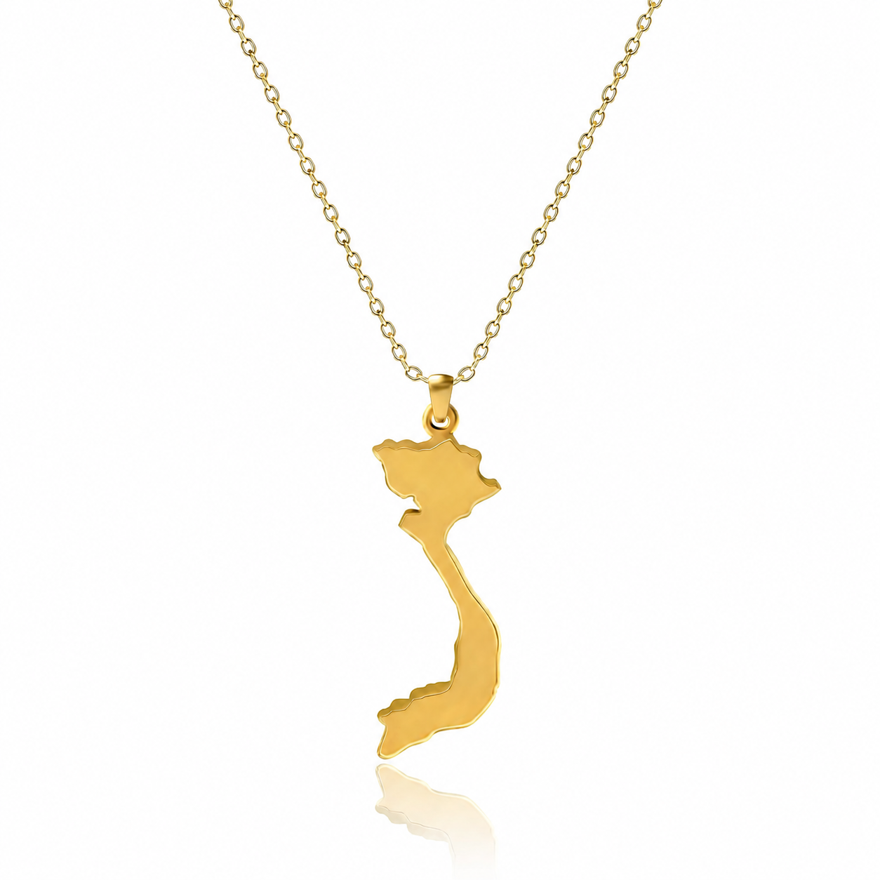 Bithiah Vietnamese Pho Sho Pendant Necklace Gold Tone with Handmade Inspirational Greeting Card