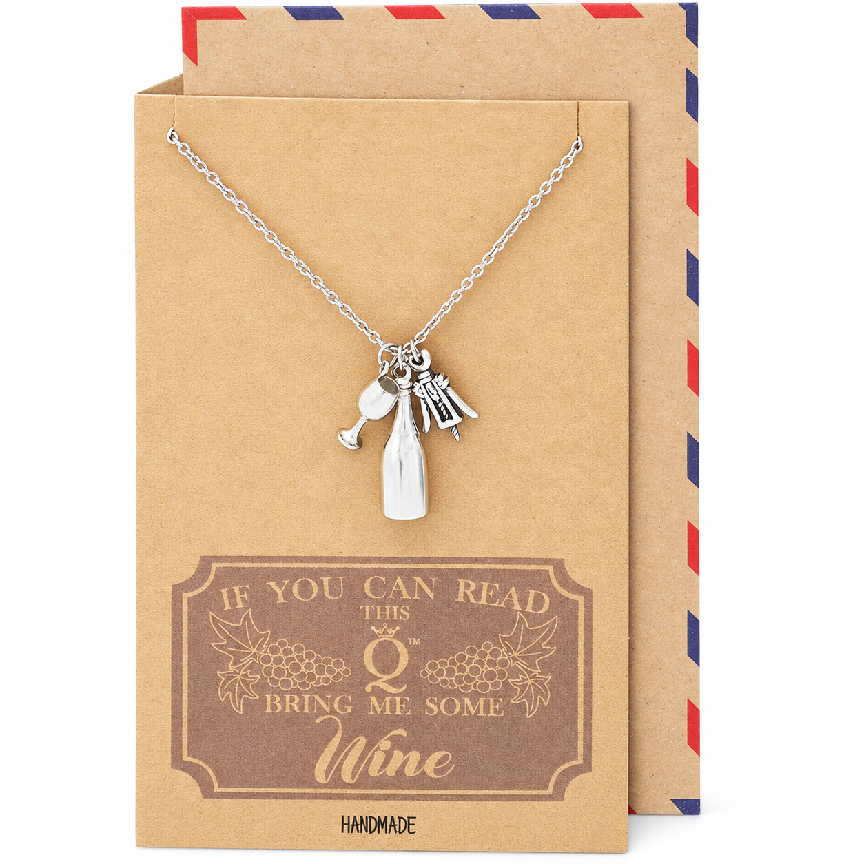 Maryknoll Bartending Necklace, Gift for Drinkers and Wine Lovers, comes with Inspirational Quote