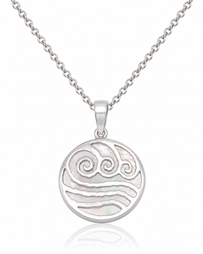 Kaimana Waves Beach Necklace, Gifts for Surfer with Handmade Inspirational Greeting Card