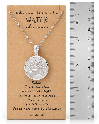 Kaimana Waves Beach Necklace, Gifts for Surfer with Handmade Inspirational Greeting Card