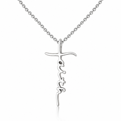 Judy Faith Cross Pendant Necklace, Gifts for Women with Inspirational Quote on Greeting Card