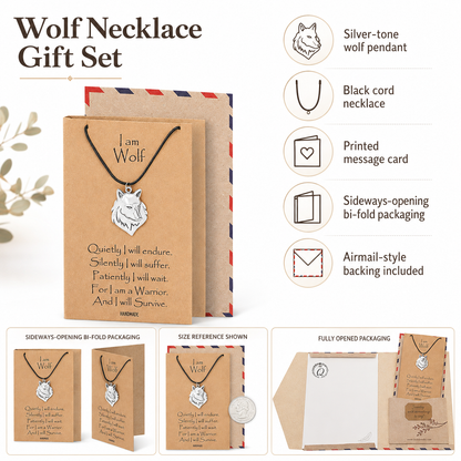 Malen Wolf Necklace for Men and Women, Inspirational Jewelry