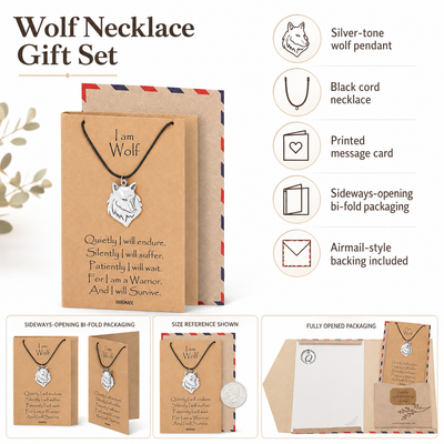 Malen Wolf Necklace for Men and Women, Inspirational Jewelry