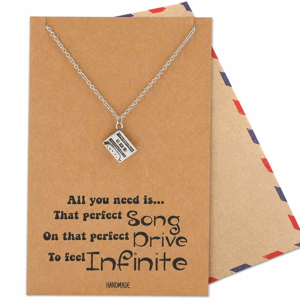 Tia Cassette Tape Necklace, Hip Hop Jewelry, Bling Gifts for Music Lovers